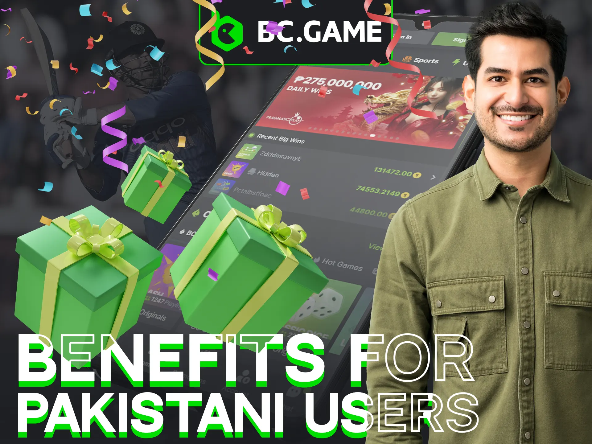 Pakistani users get access to a set of exclusive advantages via the BC Game app.