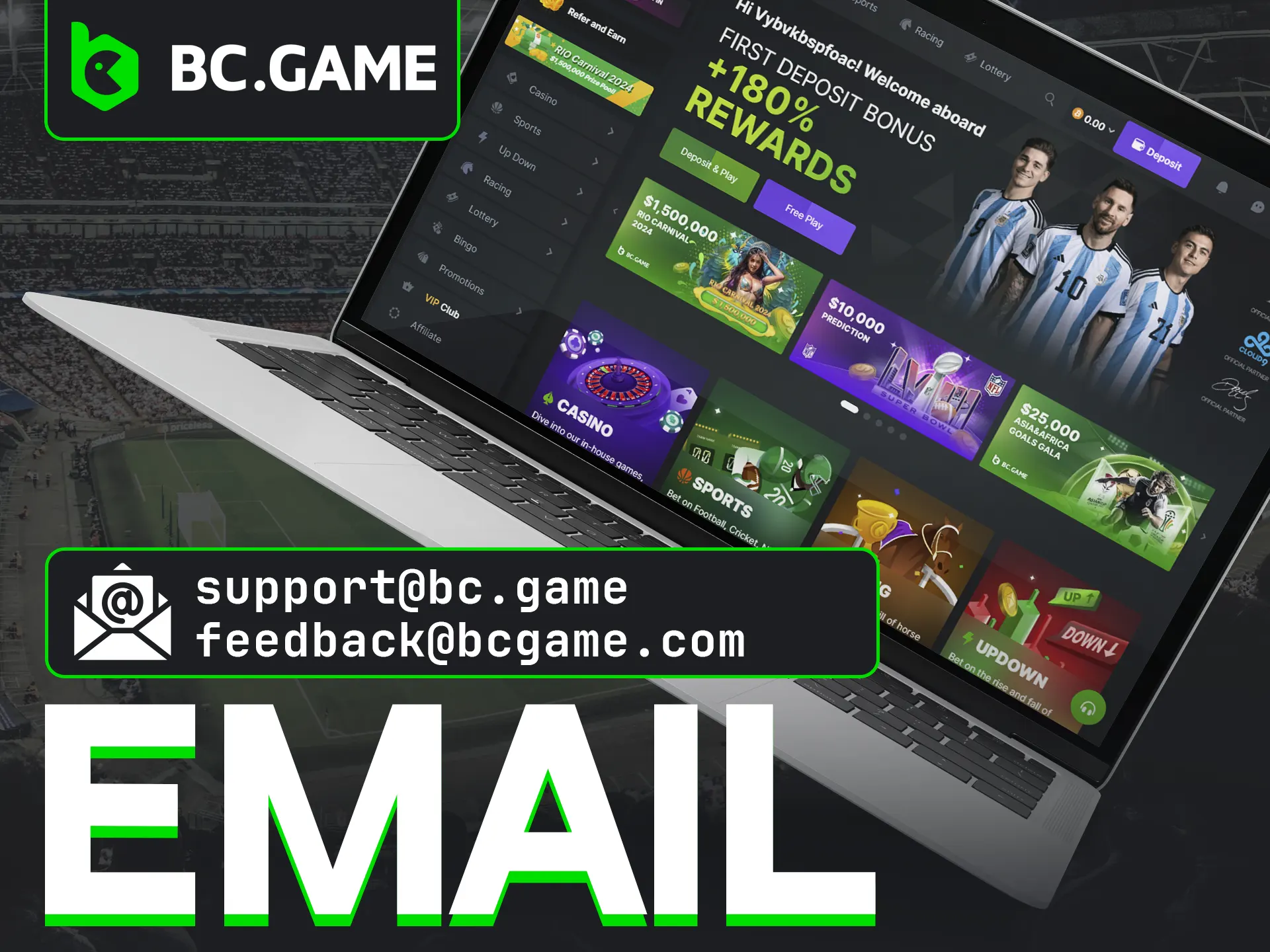 Reach out to the BC Game team via email for further help.