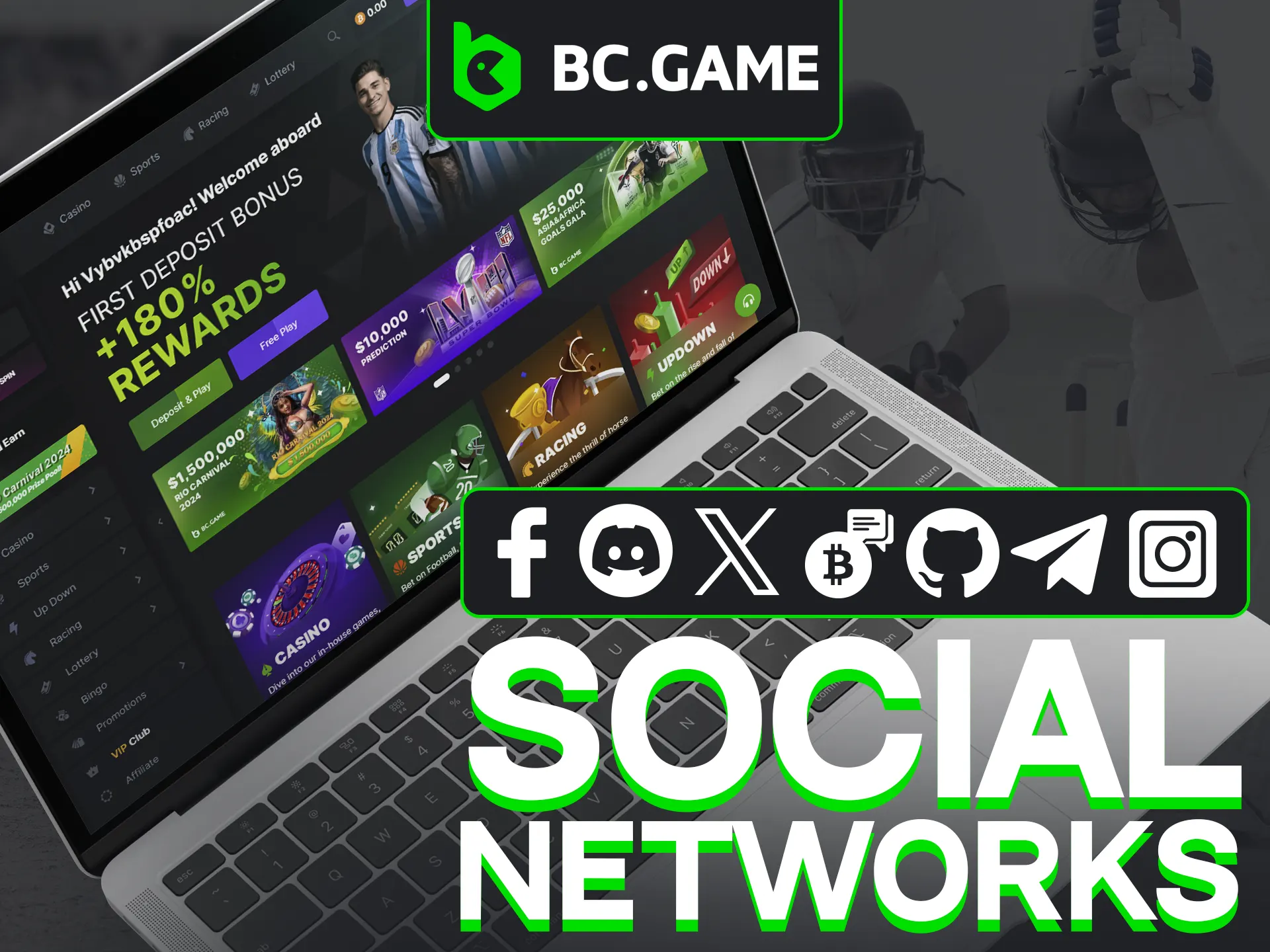 Stay connected with the BC Game community through our social platforms.