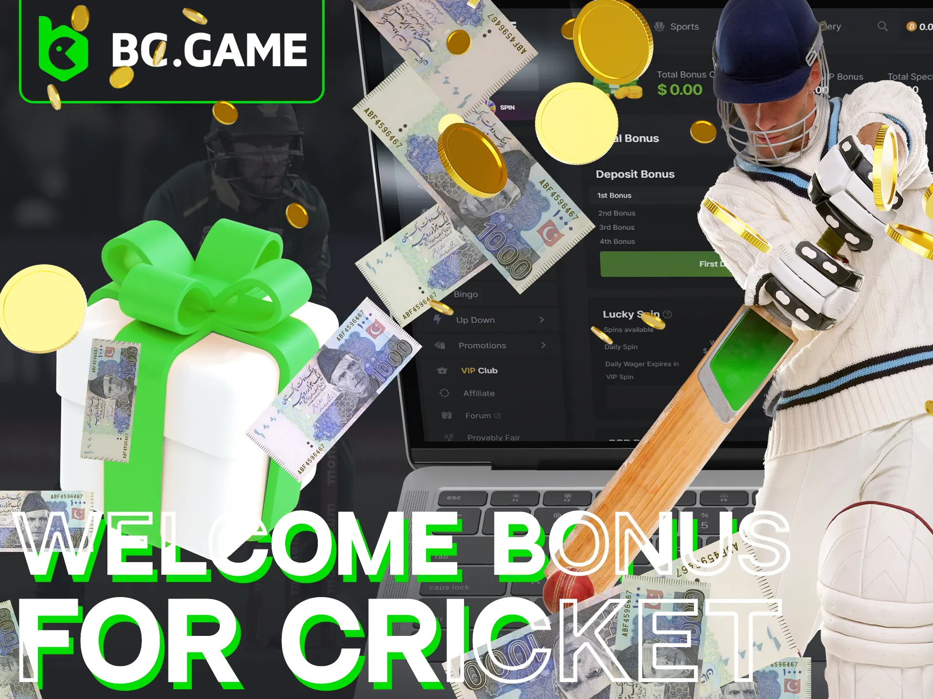 BC Game provides some of the most generous bonuses for cricket betting available.