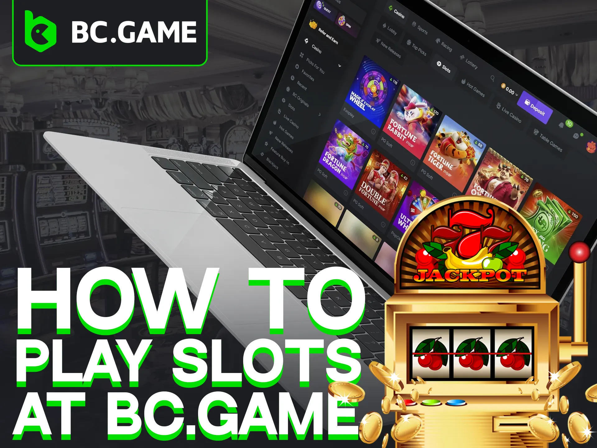 Getting started with slots at BC Game is quick and effortless.