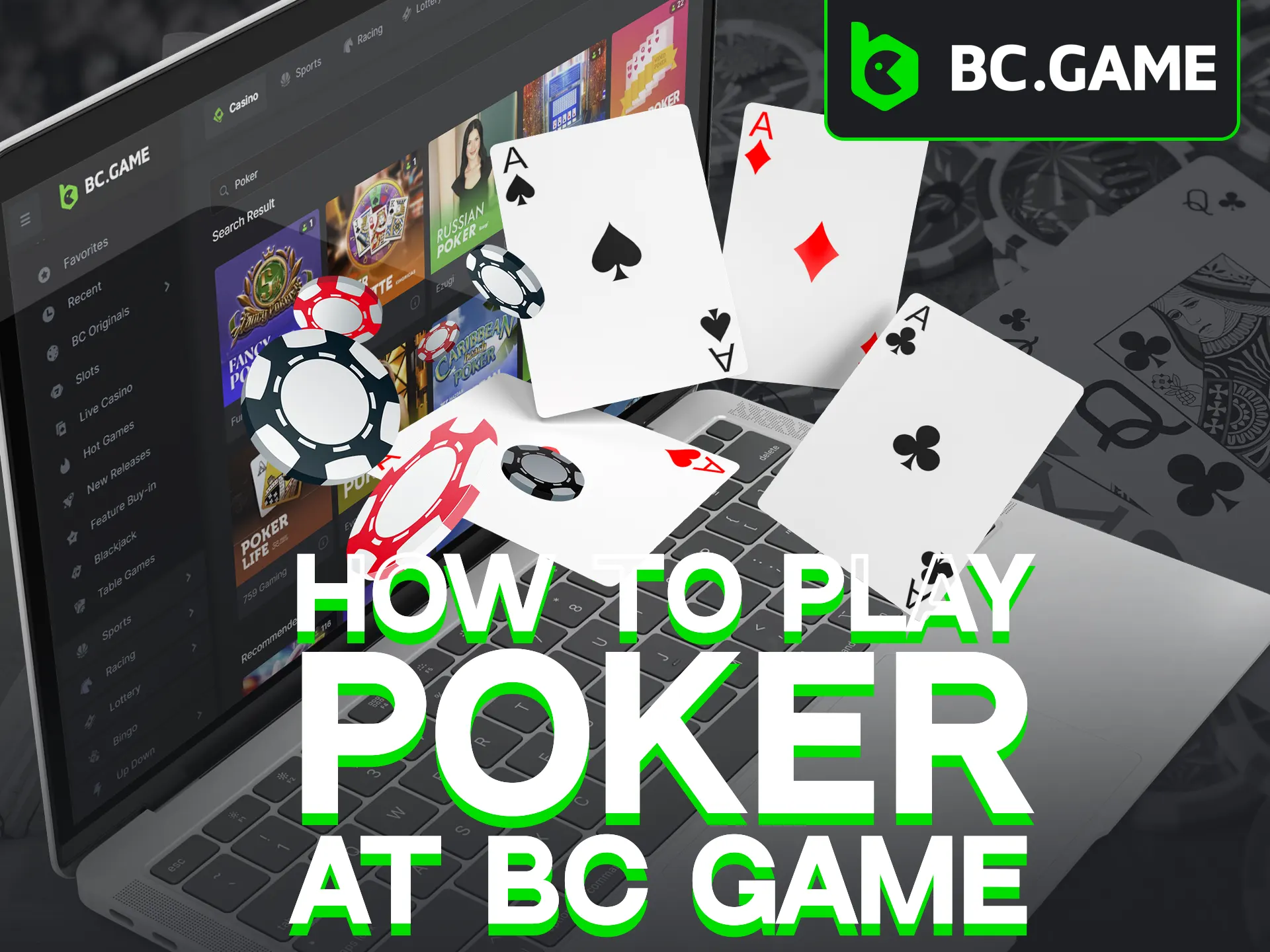 Get into the poker action at BC Game in just three simple steps.