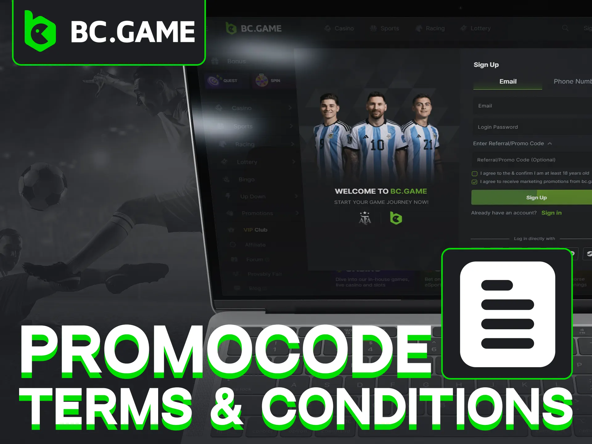 BC Game's promo codes are subject to one-time use, expiration dates, and regional eligibility.