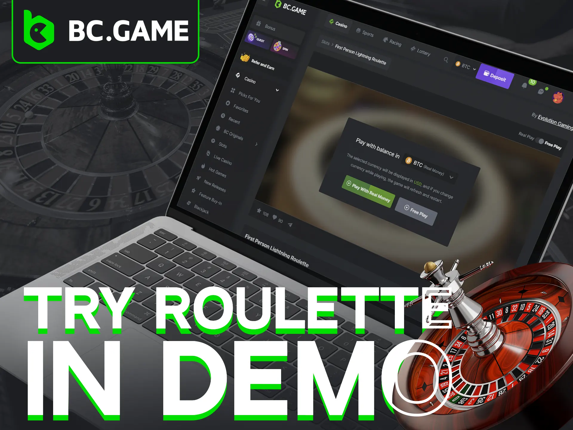 Practice your strategy for free using the BC Game demo mode.