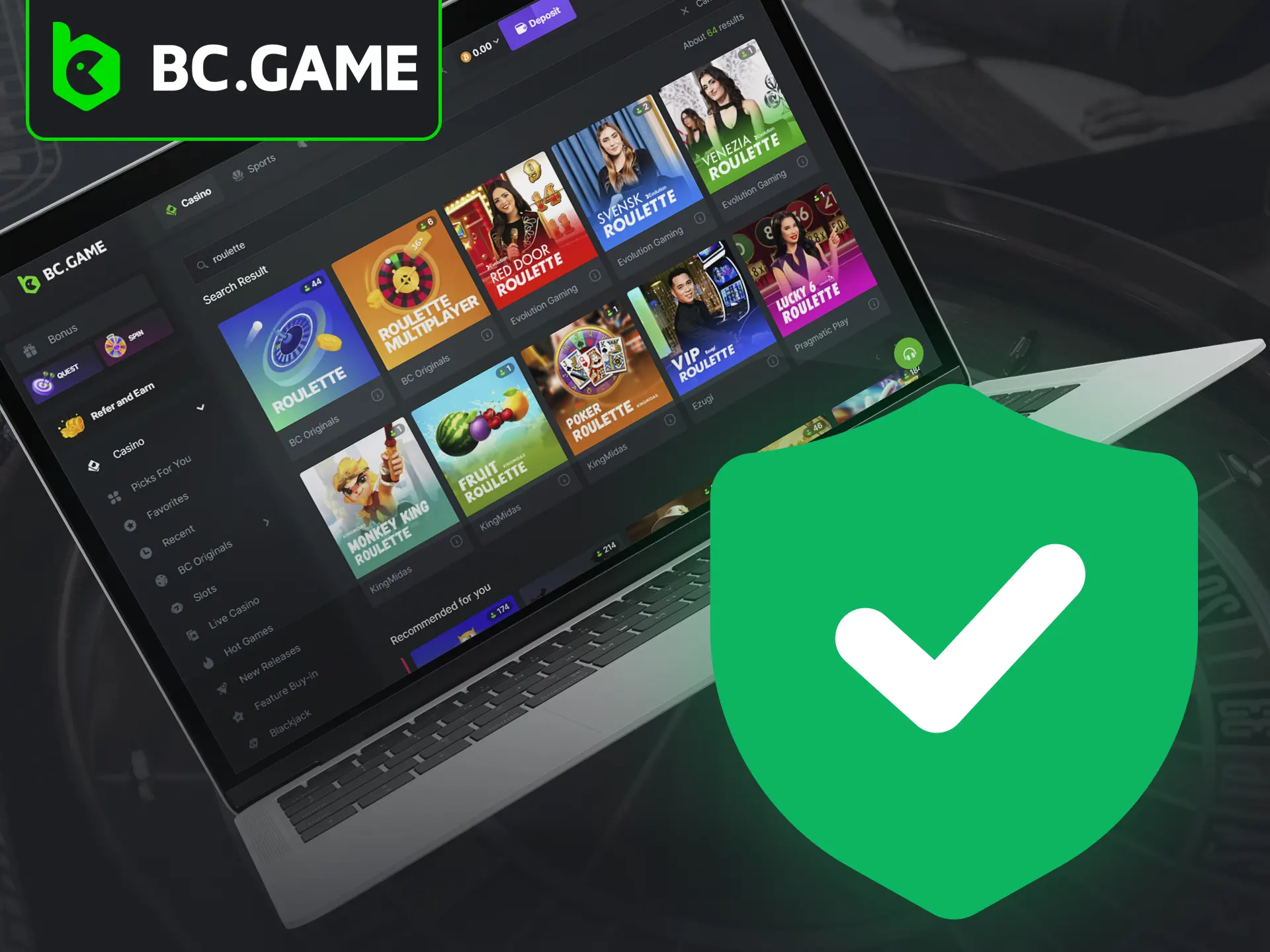 Play with confidence: BC Game is fully regulated and secure.