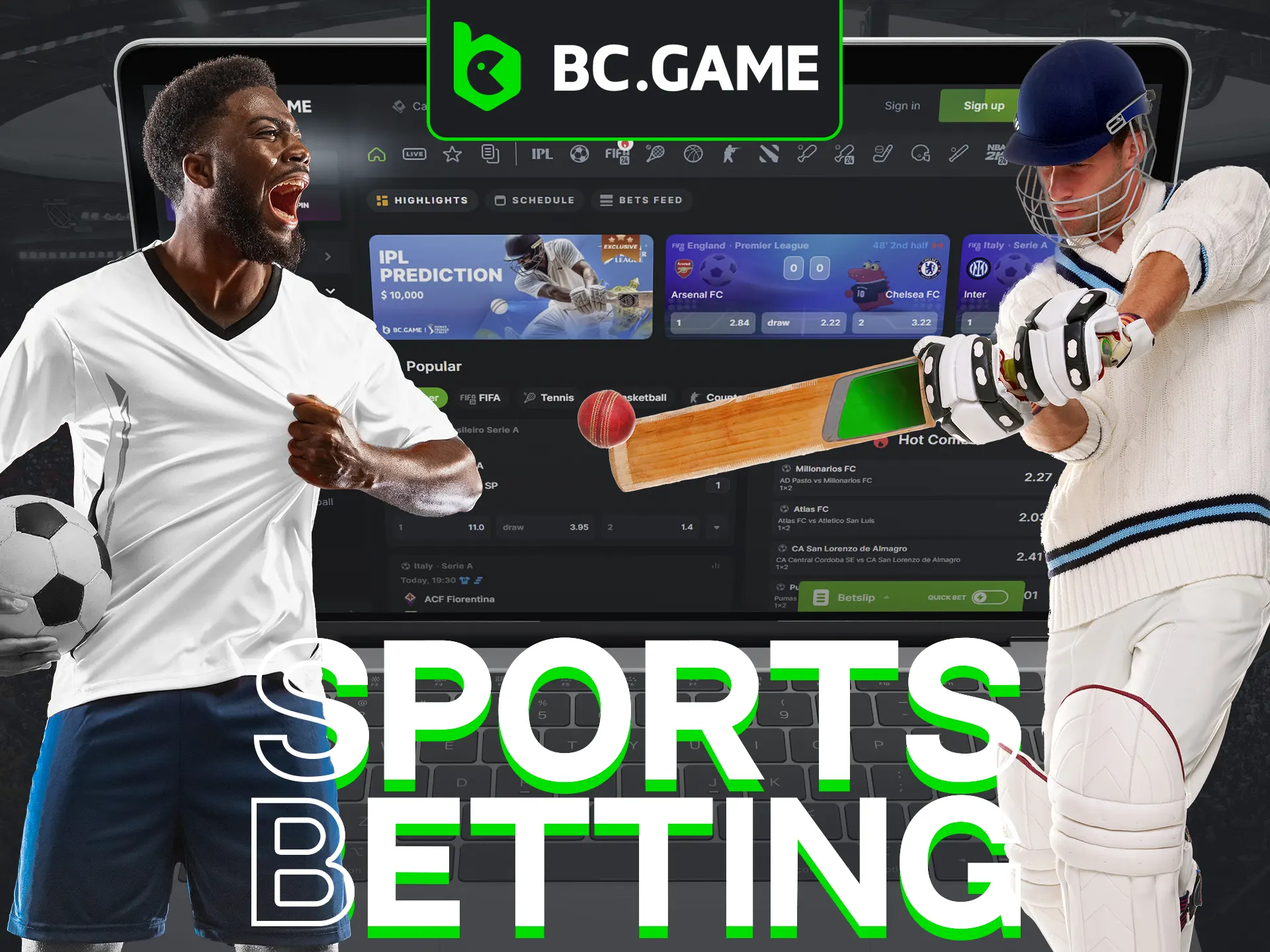 A comprehensive betting hub at BC Game that covers a vast range of sporting markets.