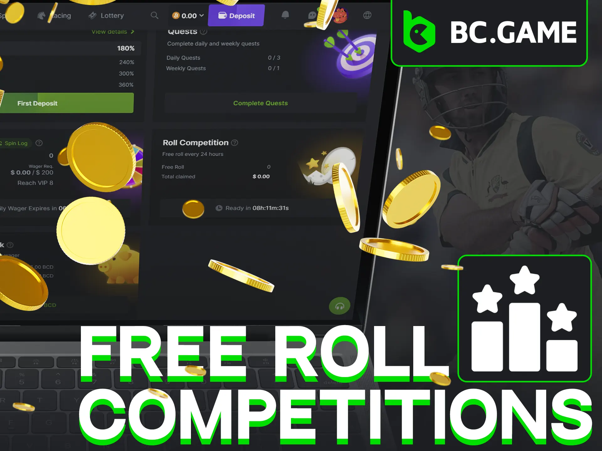 Enter our free roll contests and turn your skills into real cash at BC Game.
