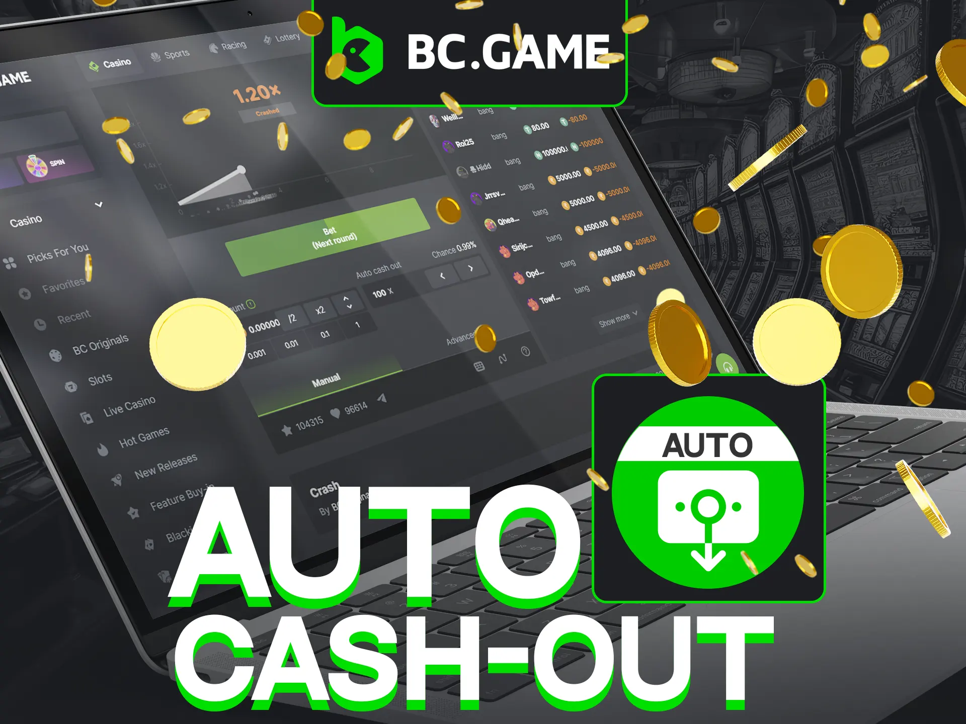 The auto cash-out feature in BC Game eliminates the risks associated with manual timing.