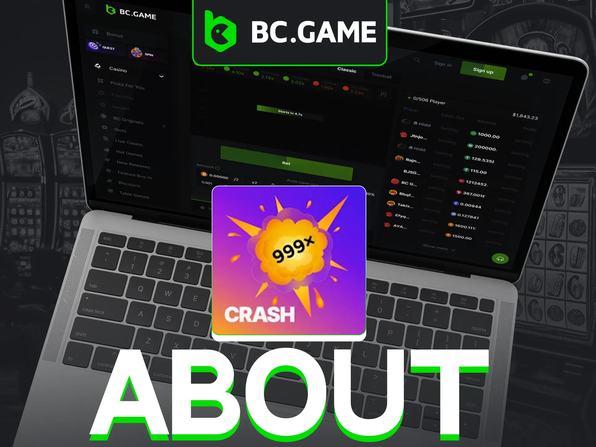 BC Game's Crash is a fast-paced and intuitive betting experience.