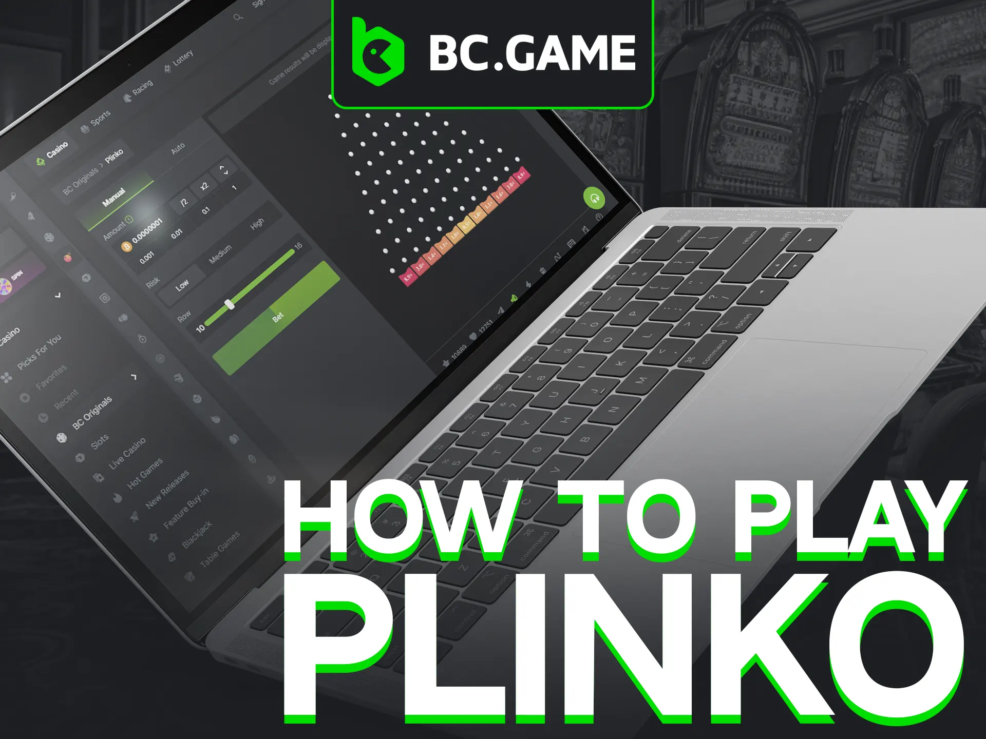 Enjoy a personalized gaming session with BC Game's customizable Plinko.
