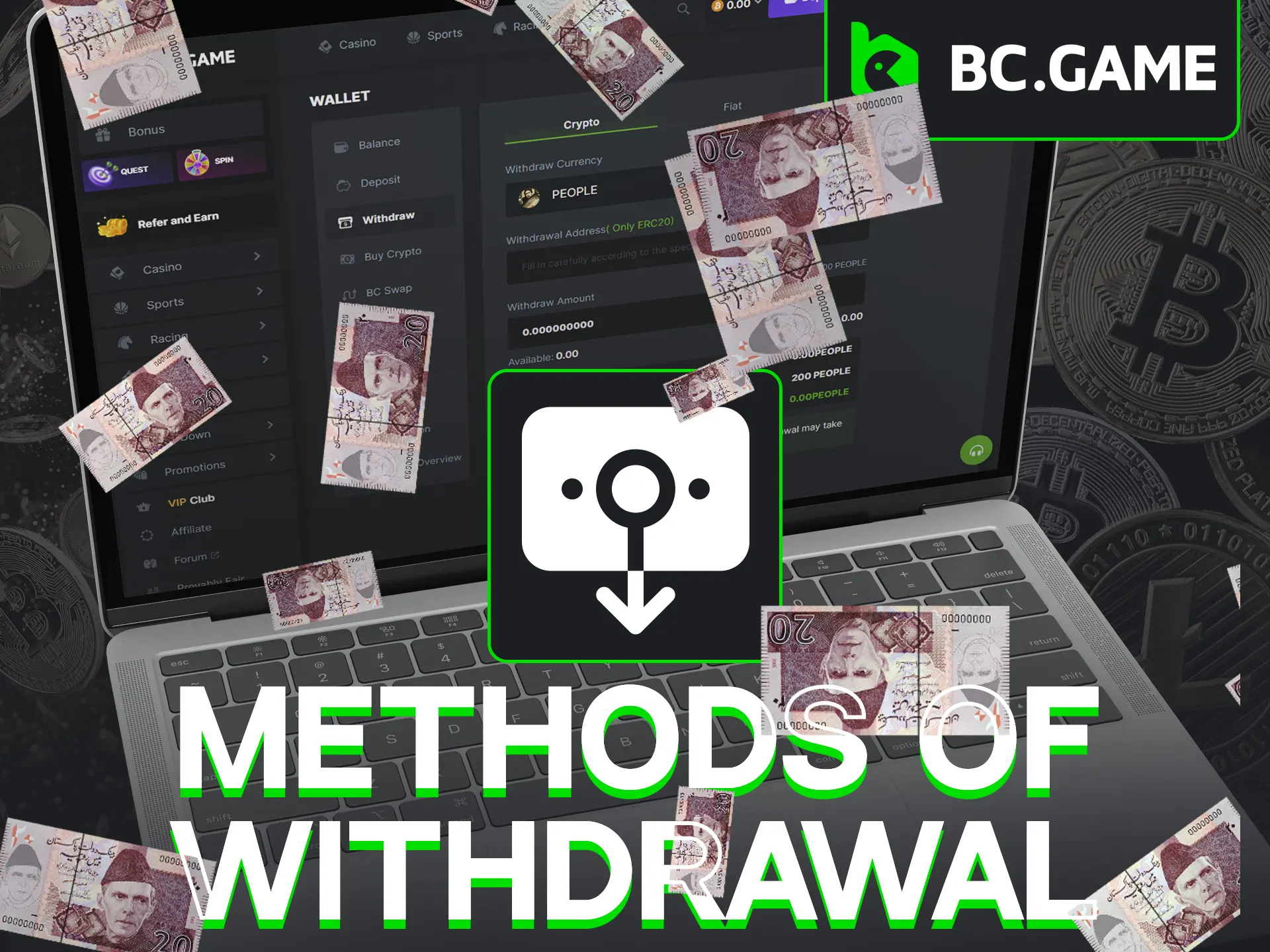 Get a detailed overview of how to withdraw your funds from BC Game.