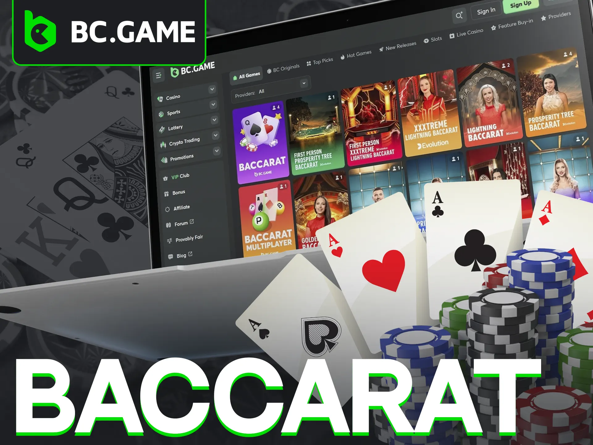 Try your luck betting on the number 9 in BC.Game's baccarat.