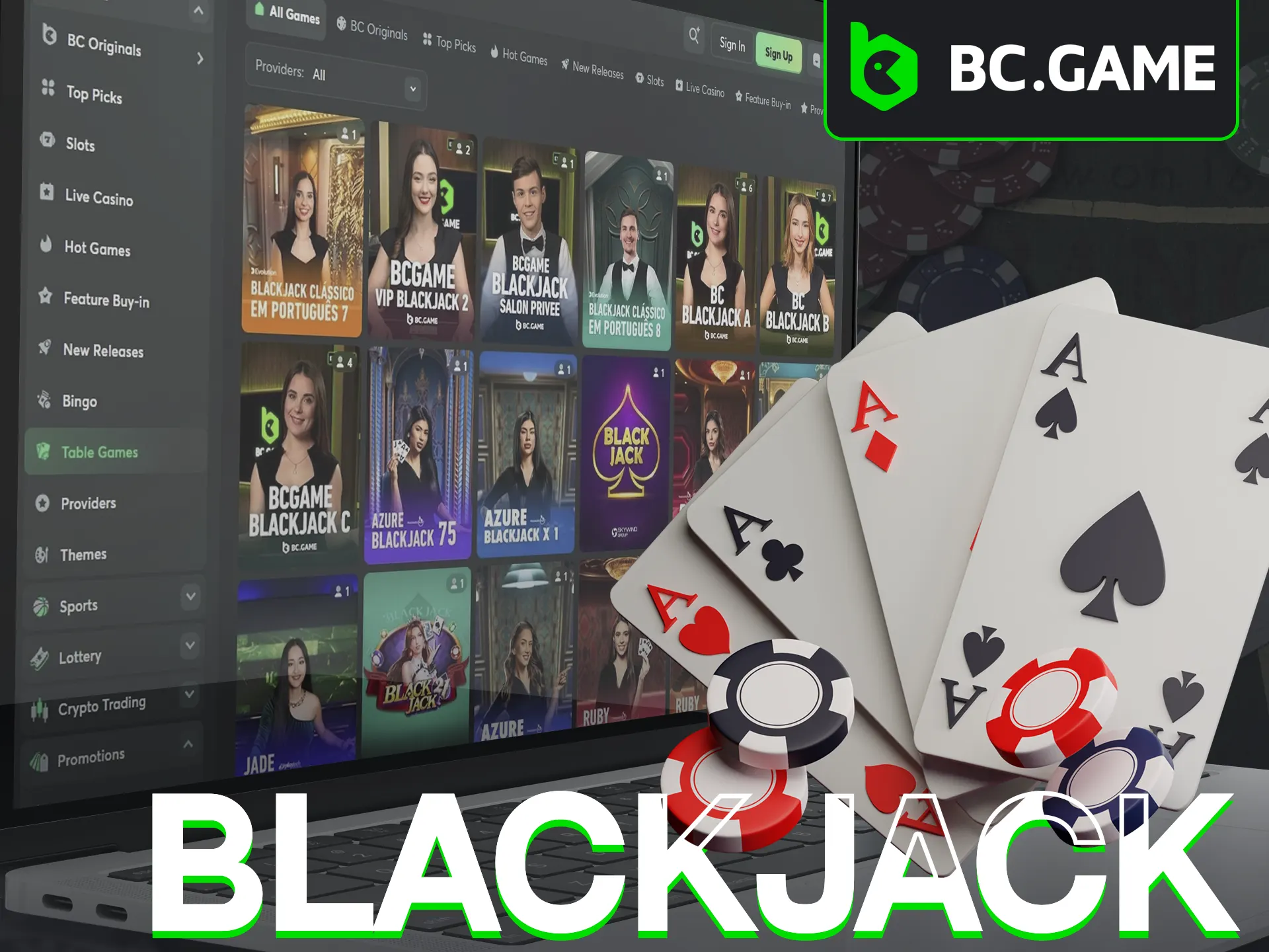 Challenge the dealer and aim for 21 in BC.Game's blackjack games.