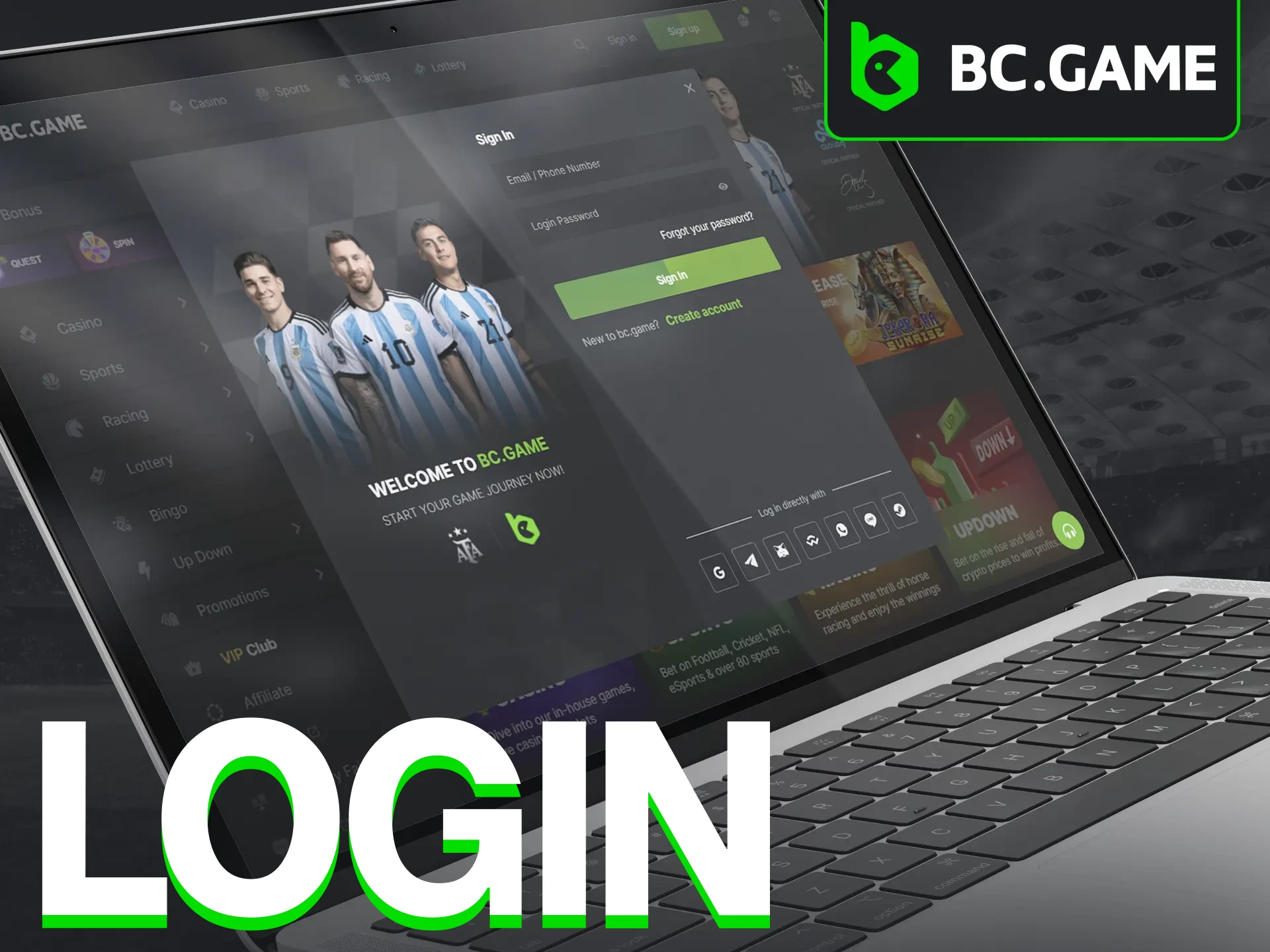 Getting back into your BC Game account is a quick and easy process.