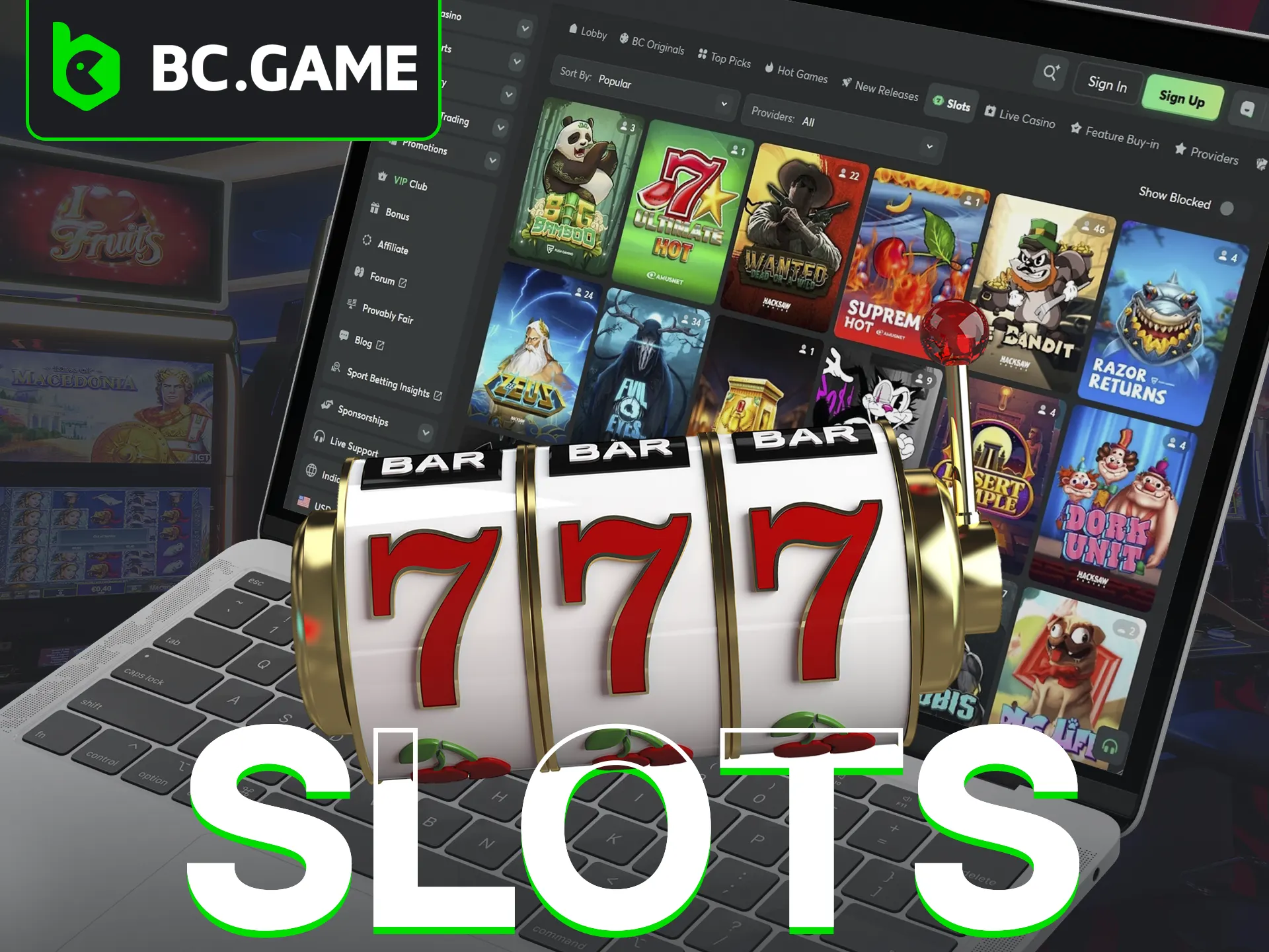 Experience the excitement of spin-to-win slots at BC.Game.