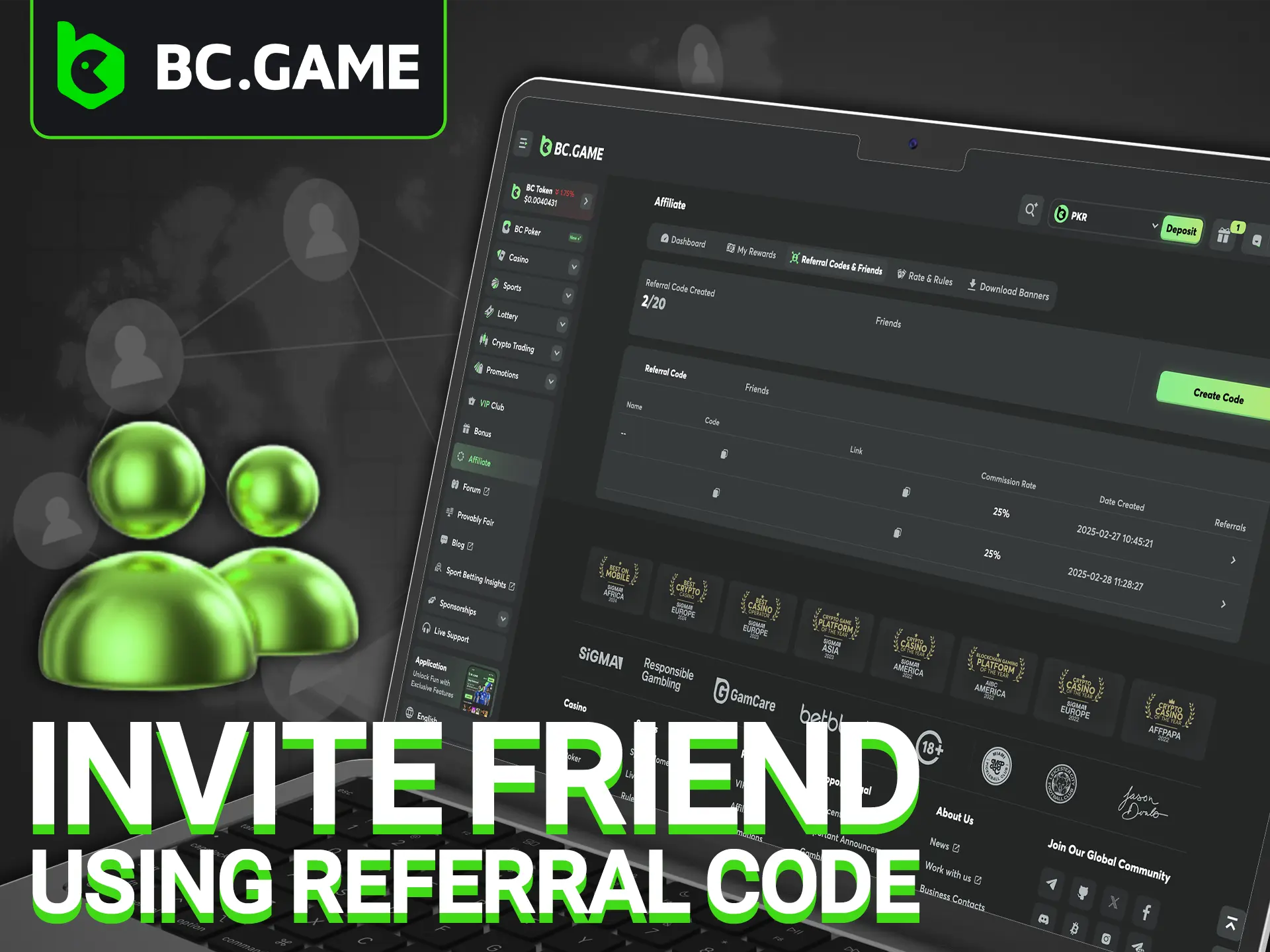Sign up today and invite your friends and family to discover the excitement and rewards of BC Game Casino.