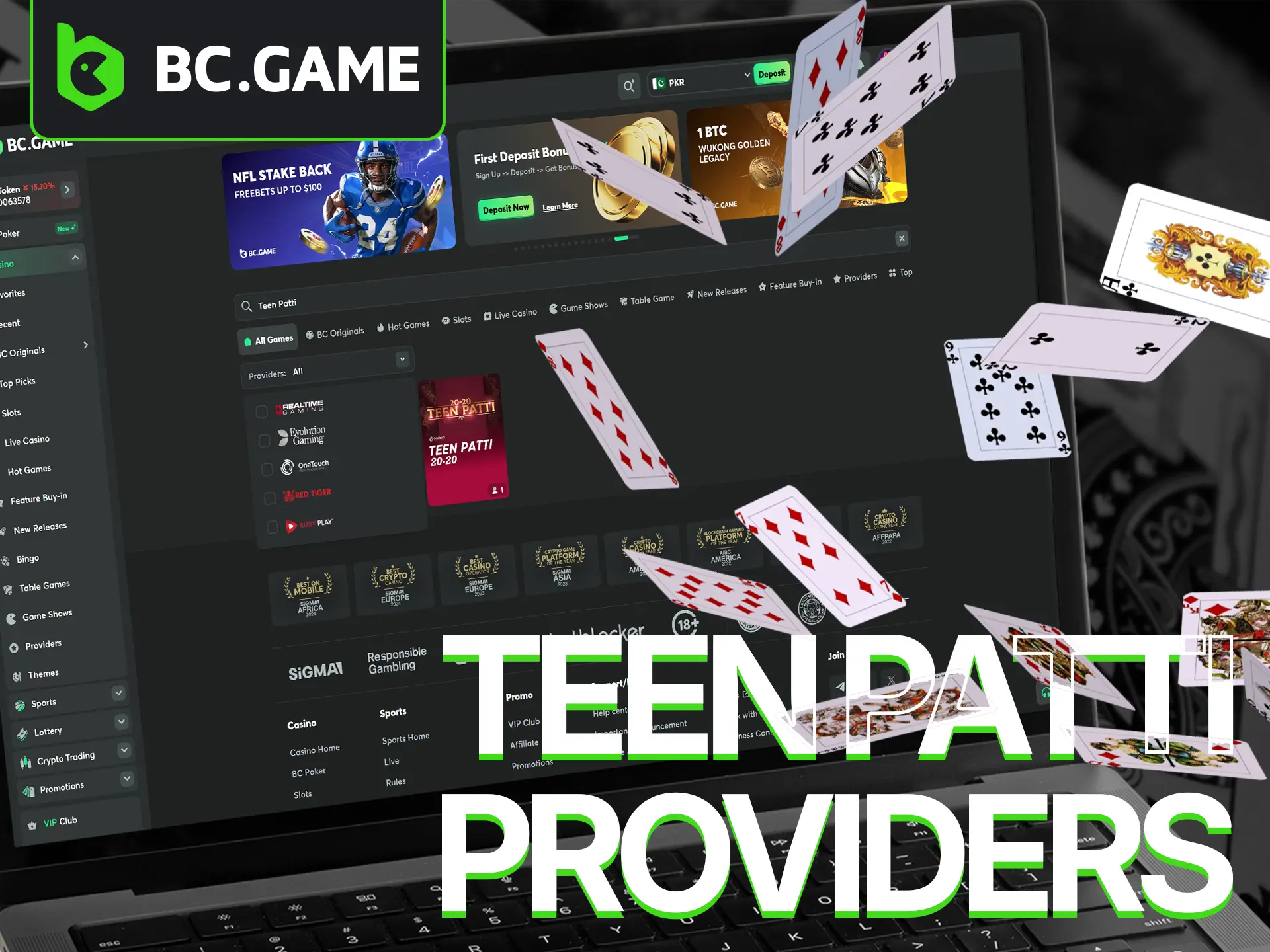 BC Game partners with world-class software providers to deliver a premium Teen Patti experience.