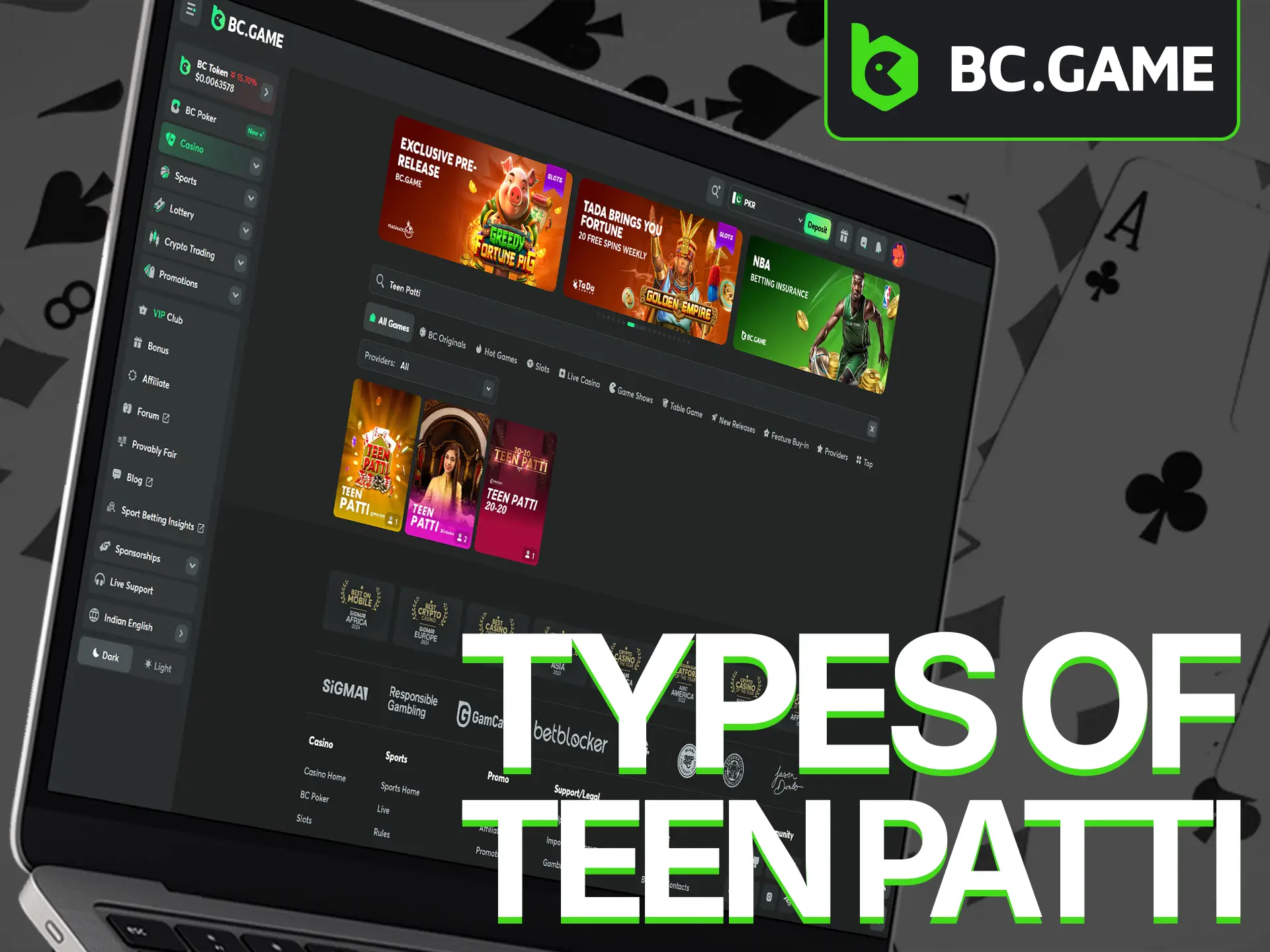 No matter your skill level, BC Game has a version of Teen Patti tailored for you.