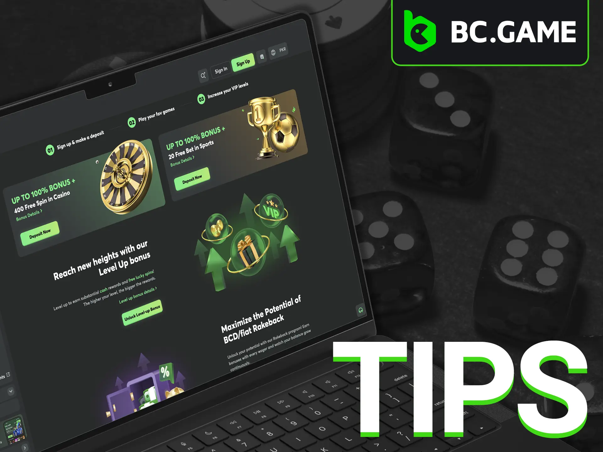 Use the Tips feature to thank another BC Game VIP member who gave you a winning sports betting tip.