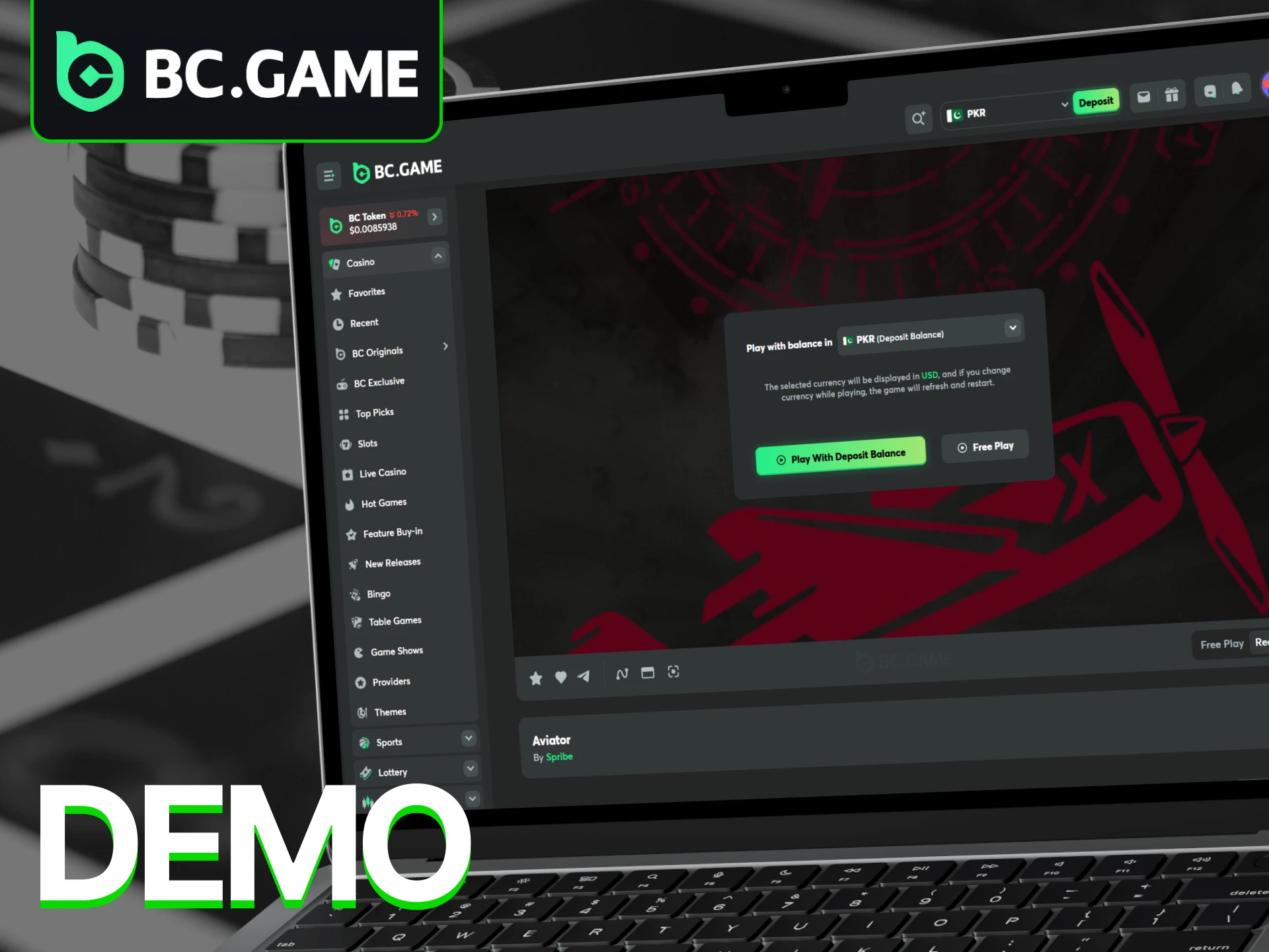 Practice your skills using the Aviator demo mode on the BC Game site.