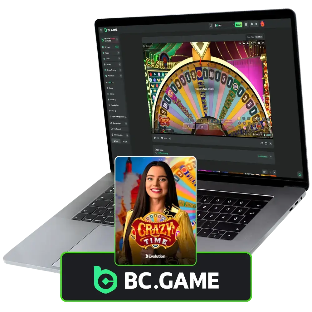 Take a spin on the wheel at BC Game and chase those big wins in Crazy Time.