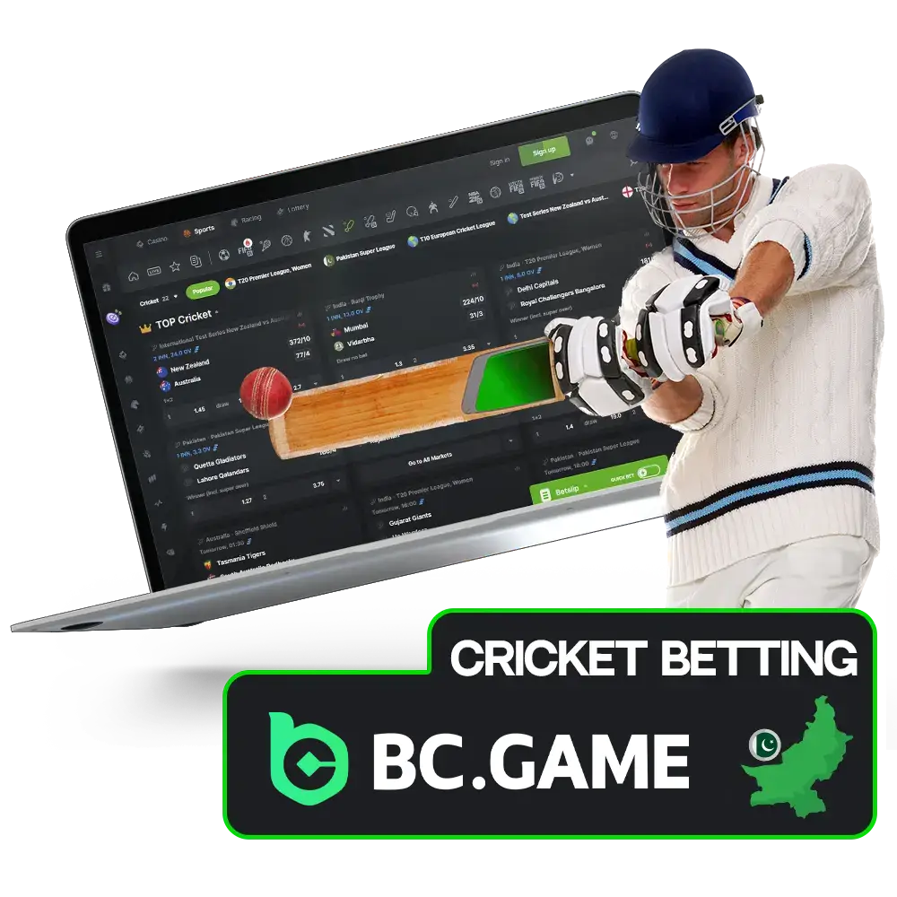 Get in on the action and bet on cricket with BC Game Pakistan.