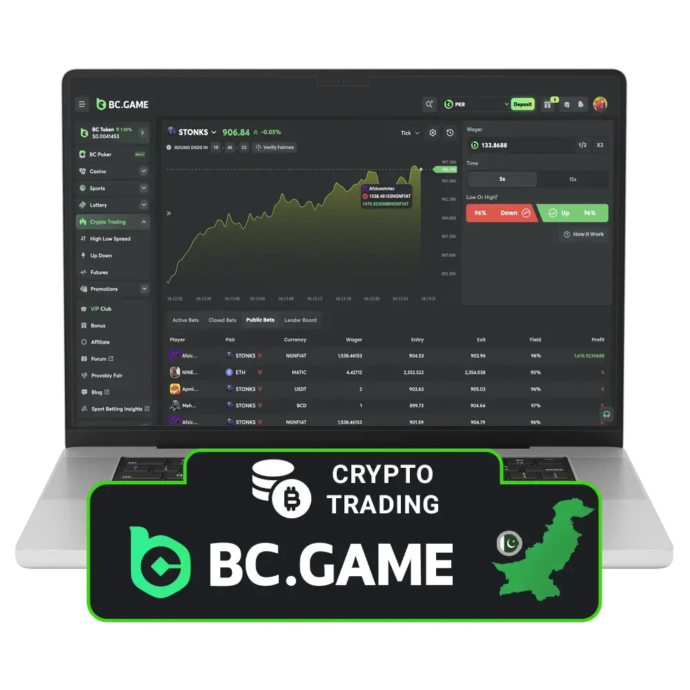 Experience the innovative crypto trading features offered by BC Game casino.