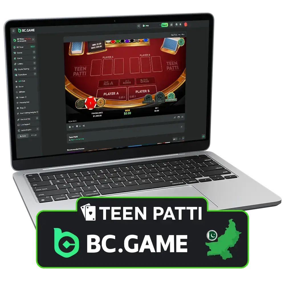 BC Game brings you the thrill of Teen Patti, a fast-paced and engaging card game.
